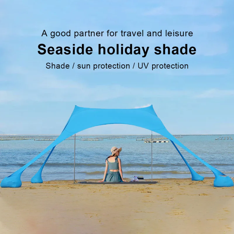 Family Beach Sunshade Lightweight Sun Shade Tent With Sandbag Anchors 4 Free Pegs UPF50+ UV Large Portable Canopy Drop Shipping