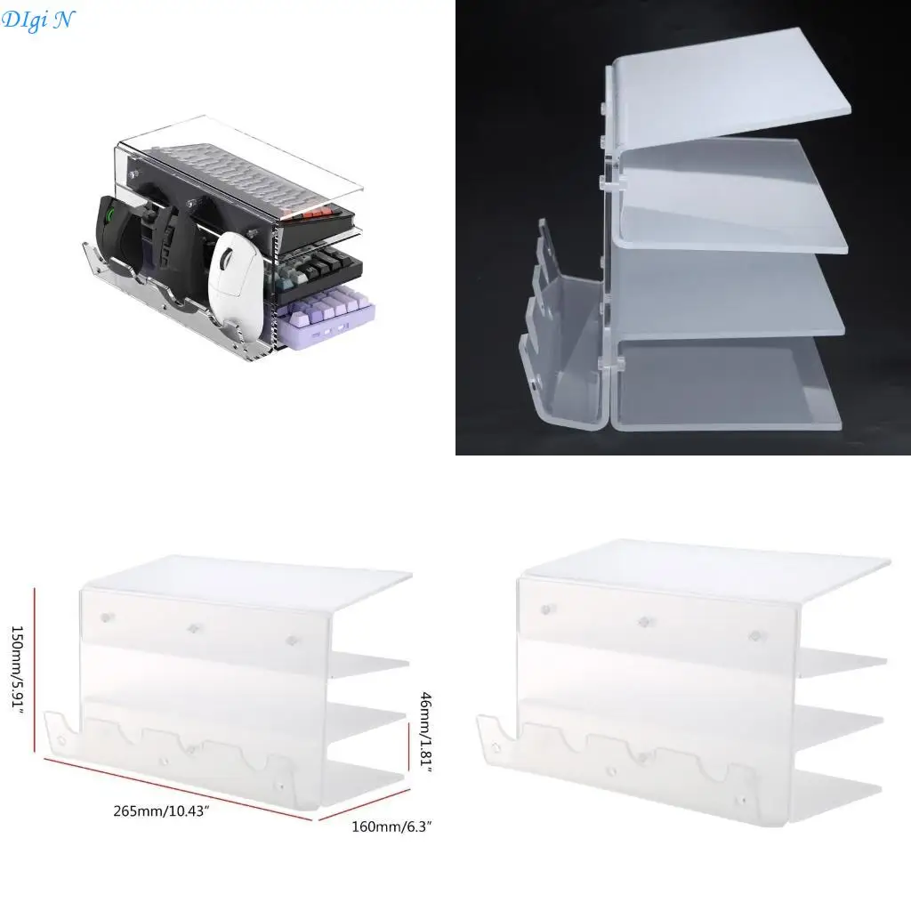 

Acrylic Keyboard Mouse Storage Rack Bracket 3Tier Keyboards Display Stand Holder R2LB