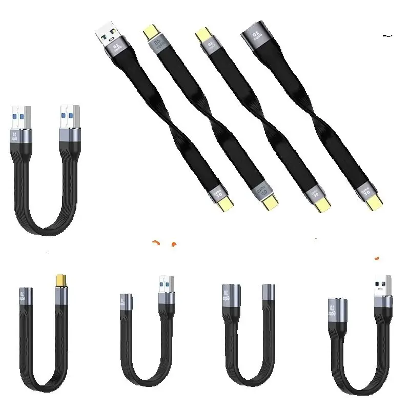 USB3.1 to Type C 10Gbps Gen2 OTG Date Cable Male to Female Data USB C charge Cord for PC TV Hard Disk Extension Short Cable 13cm