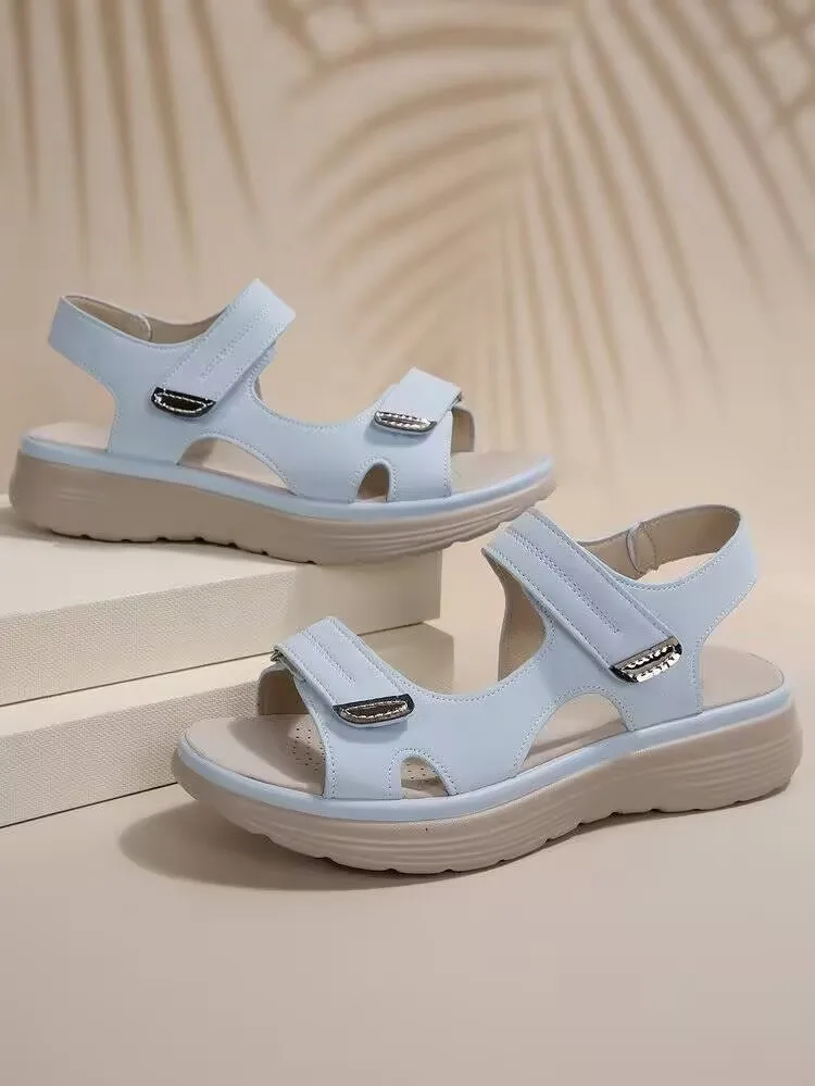 

Summer Wedge Sandals for Women 2025 New Fashion Non Slip Beach Shoes Woman Lightweight Casual Platform Plus Size Sandals Women
