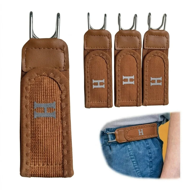 Elastic Tactical Belt Adjustable Portable Brown No Buckle Lo