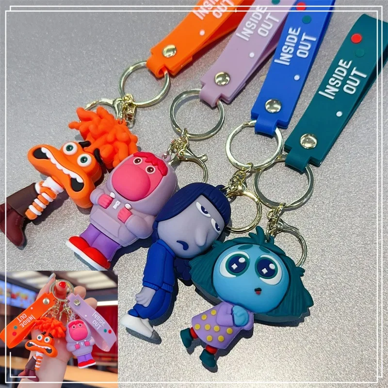 New Inside Out 2 Keychain Kawaii Movie Anime Anxiety Ennui Envy Cute Girls Creative Bag Pendant Car Keychain Christmas Gifts