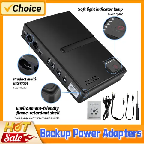 DC1018L Mini Portable UPS Backup Power Adapters 5V 9V 12V Uninterruptible Power Supply for WiFi Camera Router Speaker