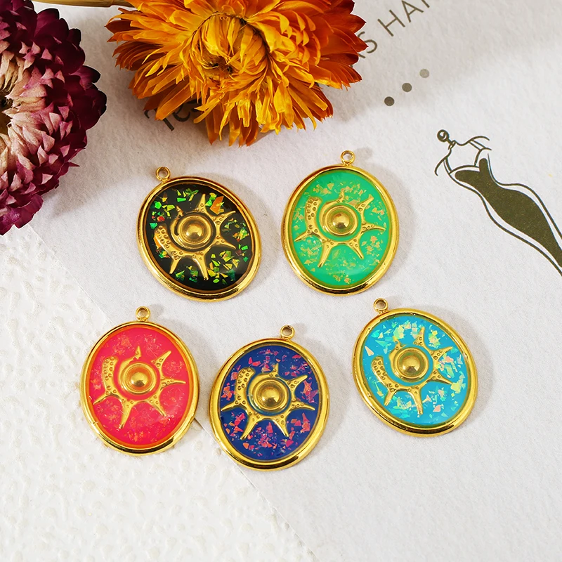 

2pcs Stainless Steel Colorful Conch Enamel Charms Gold Plating Pendant for DIY Bracelet Necklace Earrings Jewelry Accessories