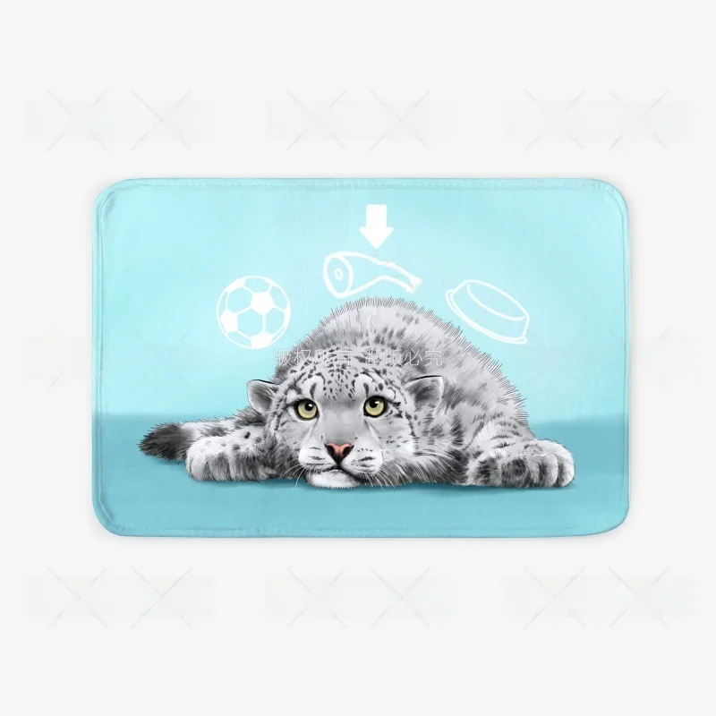 

Современный китайский Sle Snow Leopard 60x40, квадратный бархатный дверной коврик, не требующий минимализма, домашний тканевый коврик для входа