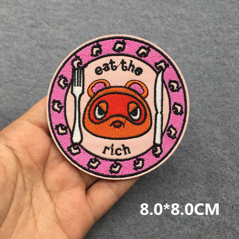 Embroidery Patch DIY Sewing Cartoon Cat Clothes Patches Sewing Clothes Funny Punk Skull And Animal Ironing Applications