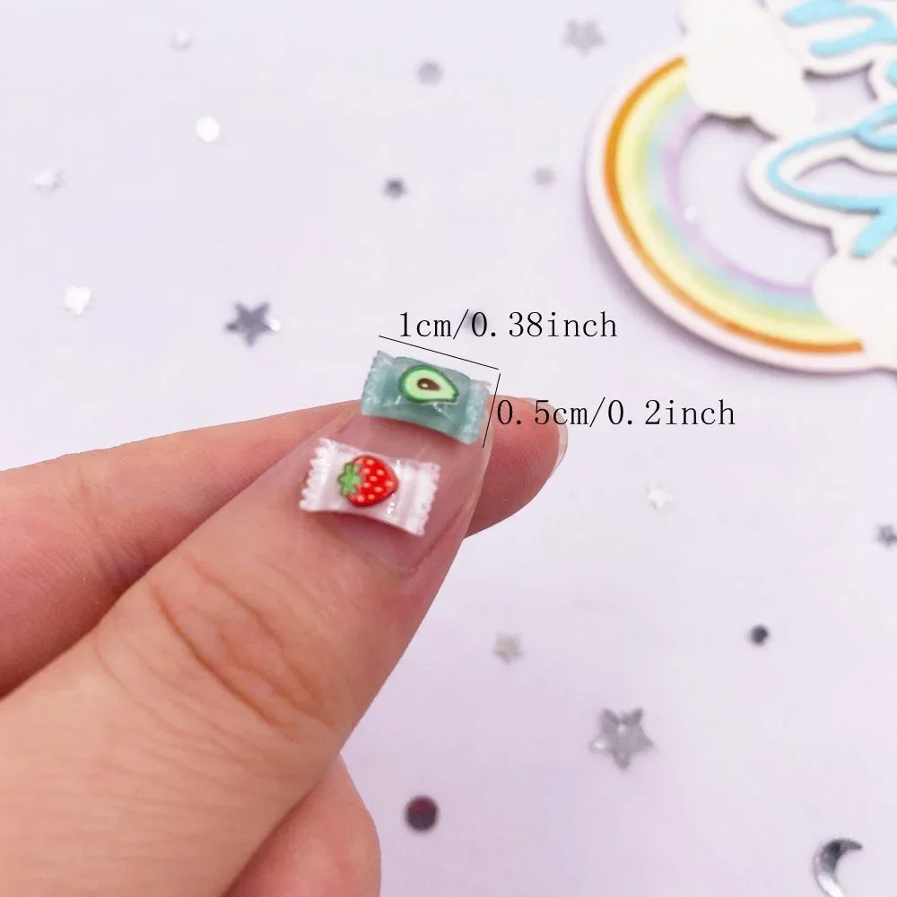20PCS Mini Colorful Candy for Dollhouse Miniatures Mini Food for Crafts Tiny Resin for Dollhouse Kitchen Micro Landscaping Decor