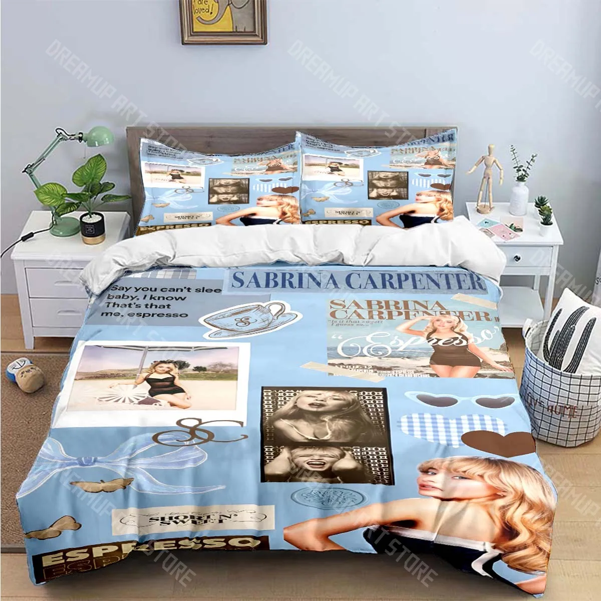 3D Printed Sabrina Pop Female Singer Bedding Set for Boys Girls Duvet Cover Pillowcase Twin Queen King Full Single Double Sizes