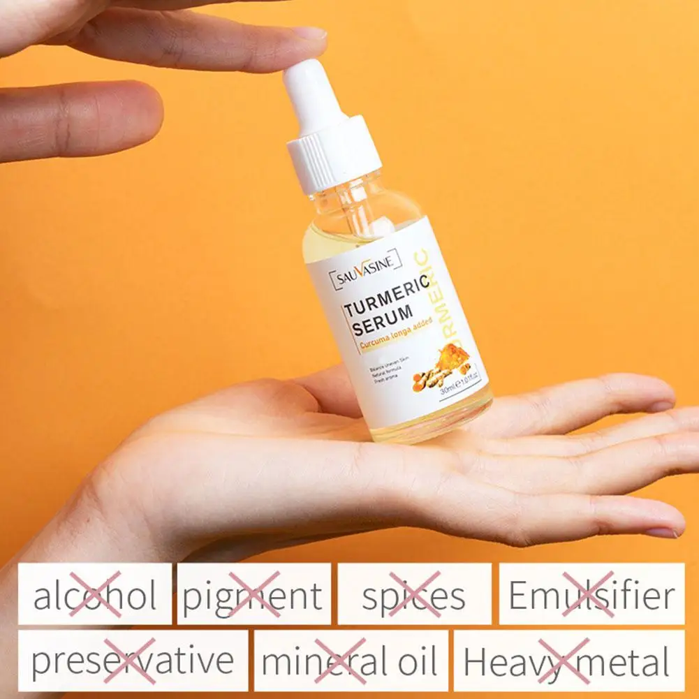 Sérum pour le visage à l'essence de curcuma, huile essentielle originale, soin pour la peau lisse, hydratant pour le corps, bio, Q3S4