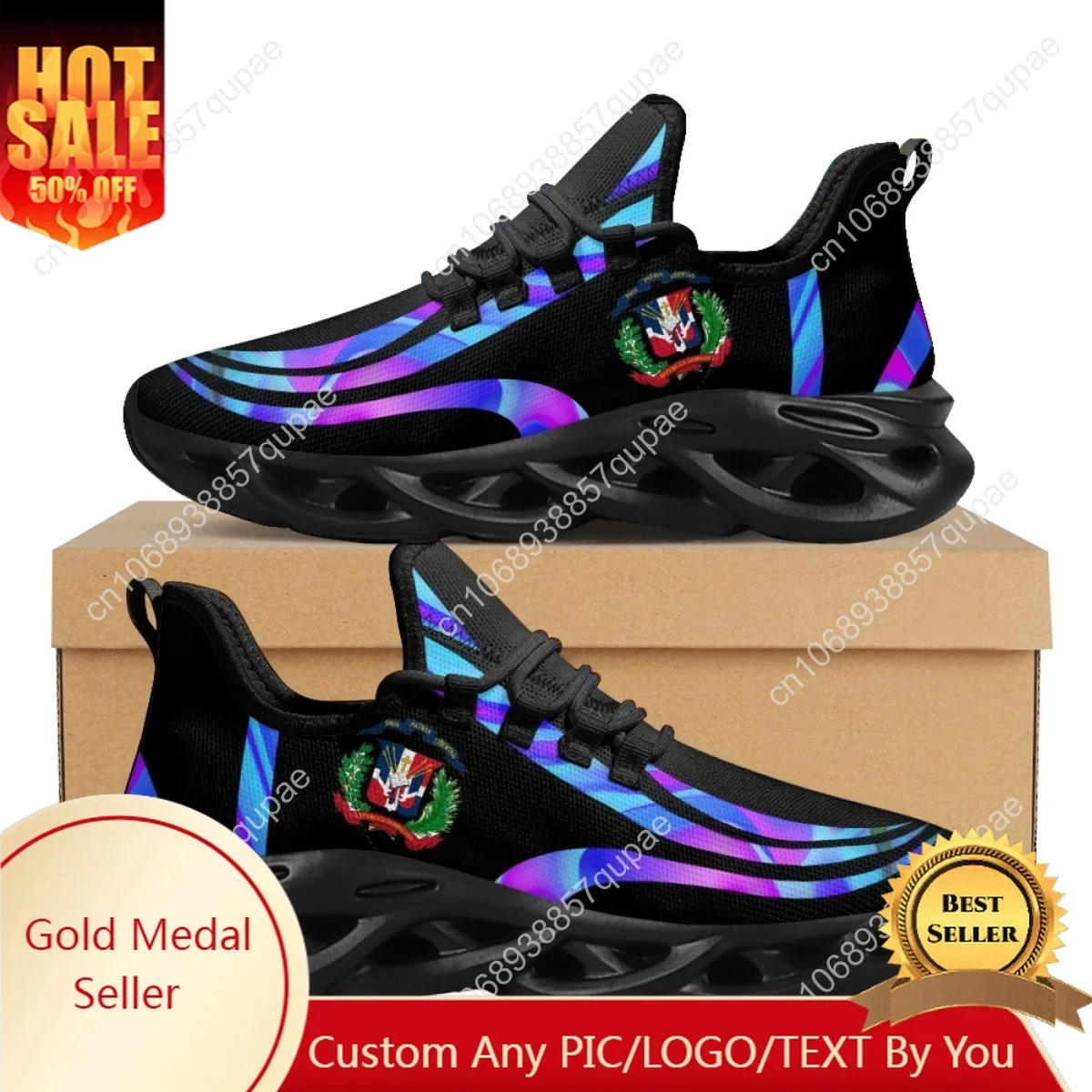 

Dominican Republic Flag Printed Flats Sneakers Shoes Mens Womens Sports Shoes Fashion High Quality DIY Sneaker Custom Made Shoe