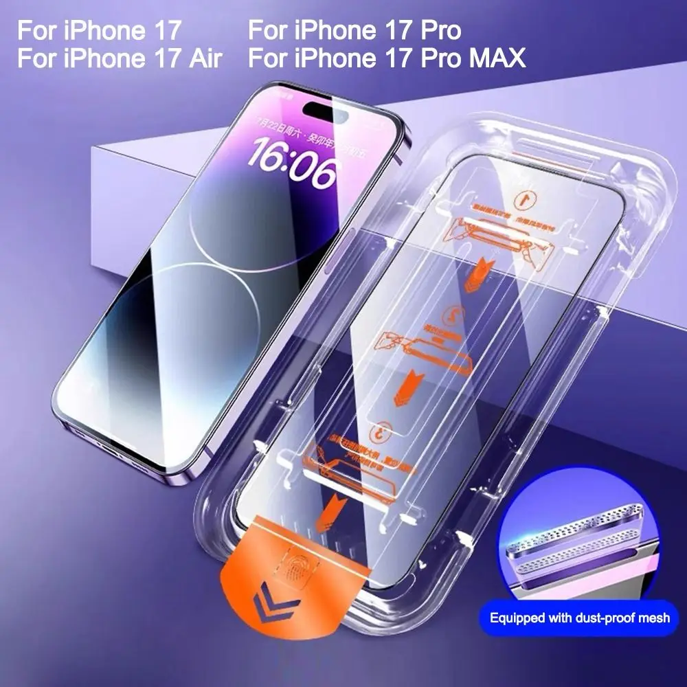 9H Hardness Tempered Film Dust-free Scratch Resistant Glass Films High Definition Screen Protector for iPhone 17/Air/Pro/Pro MAX