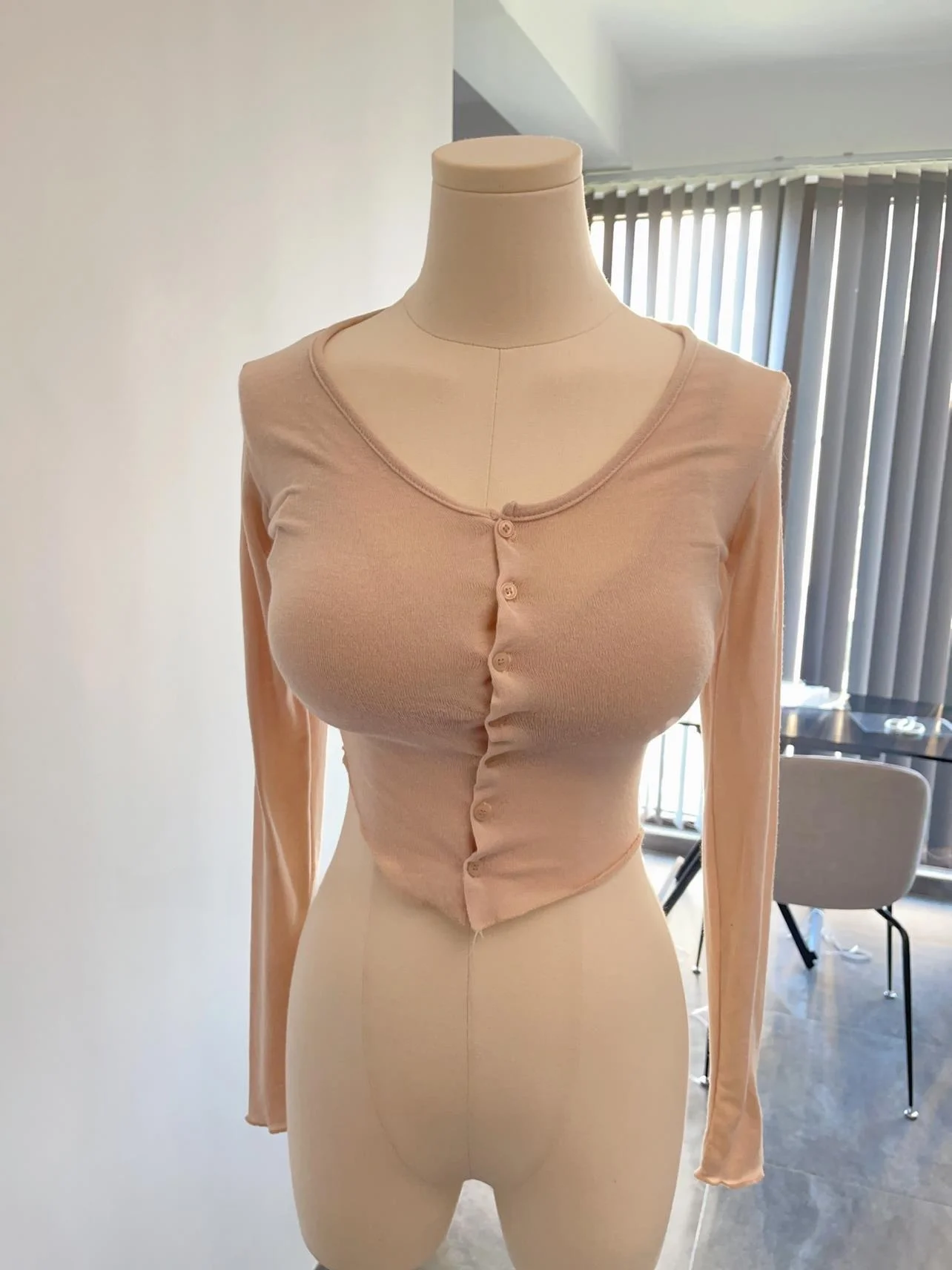 

5STUDIO Сексуальный облегающий однотонный кардиган с длинными рукавами, простой женский вязаный свитер из 100% хлопка, Весна 2024