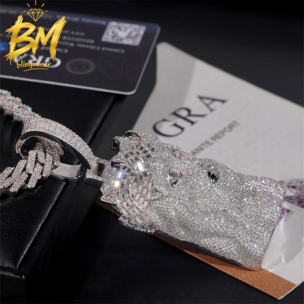 Blingminer Hip Hop Jesus VVS Moissanite Pendant For Men Women S925 Silver Pendants Iced Out Pass Diamonds Tester Free Shipping