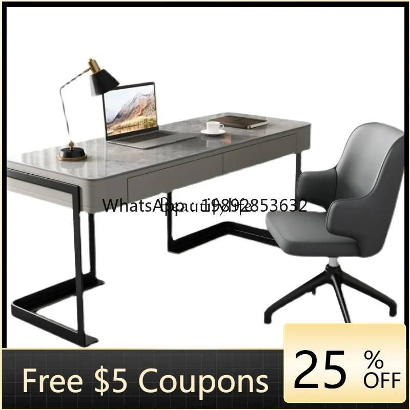 FF Nordic desk light luxury modern designer Italian minimalist home office slate laptop desk