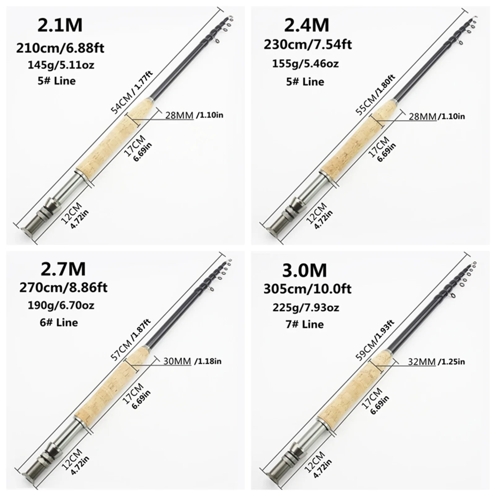 2.1M-3.0M Metal Wheel Base Telescopic Fly Fishing Rod Portable Carbon Fast Action Trout Fly FISH Pole Goods for Fishing Tackle