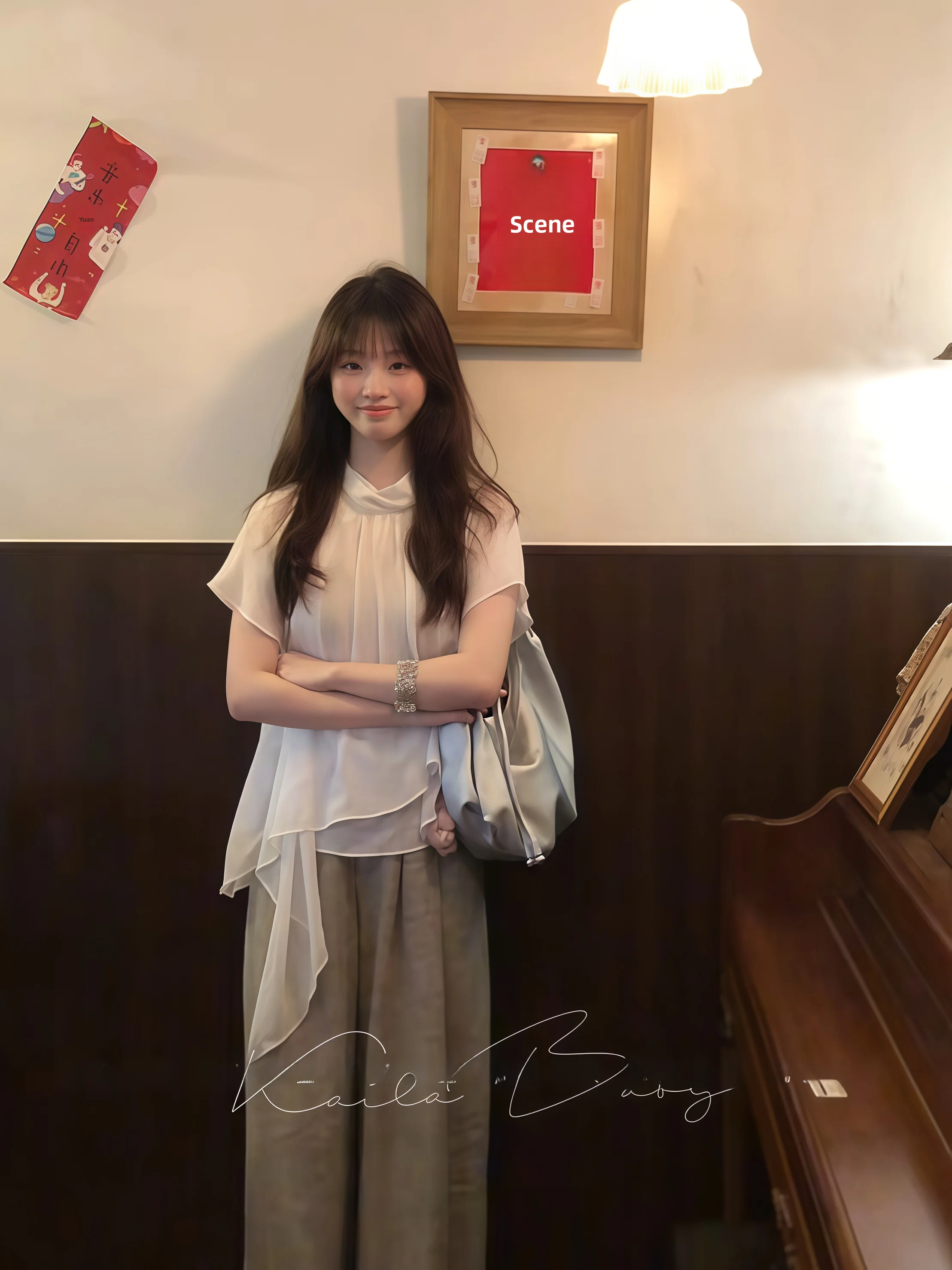 French Style Short Sleeve Women's Top Bow Design Thin round Neck Versatile Summer Shirt Gentle Wind Elegant Atmosphere