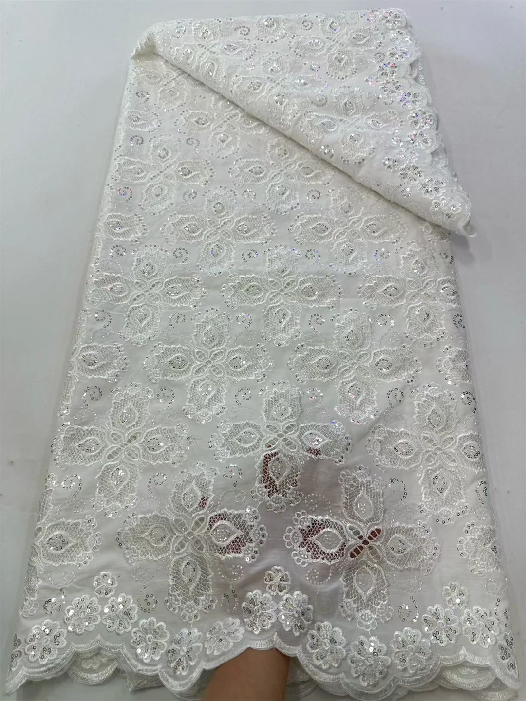 Nigerian Lace Fabric Hollow Out Rhinestones Paisley Pattern African For Party Dress Sewing 5 Yards Guipure Cord Lace Fabric
