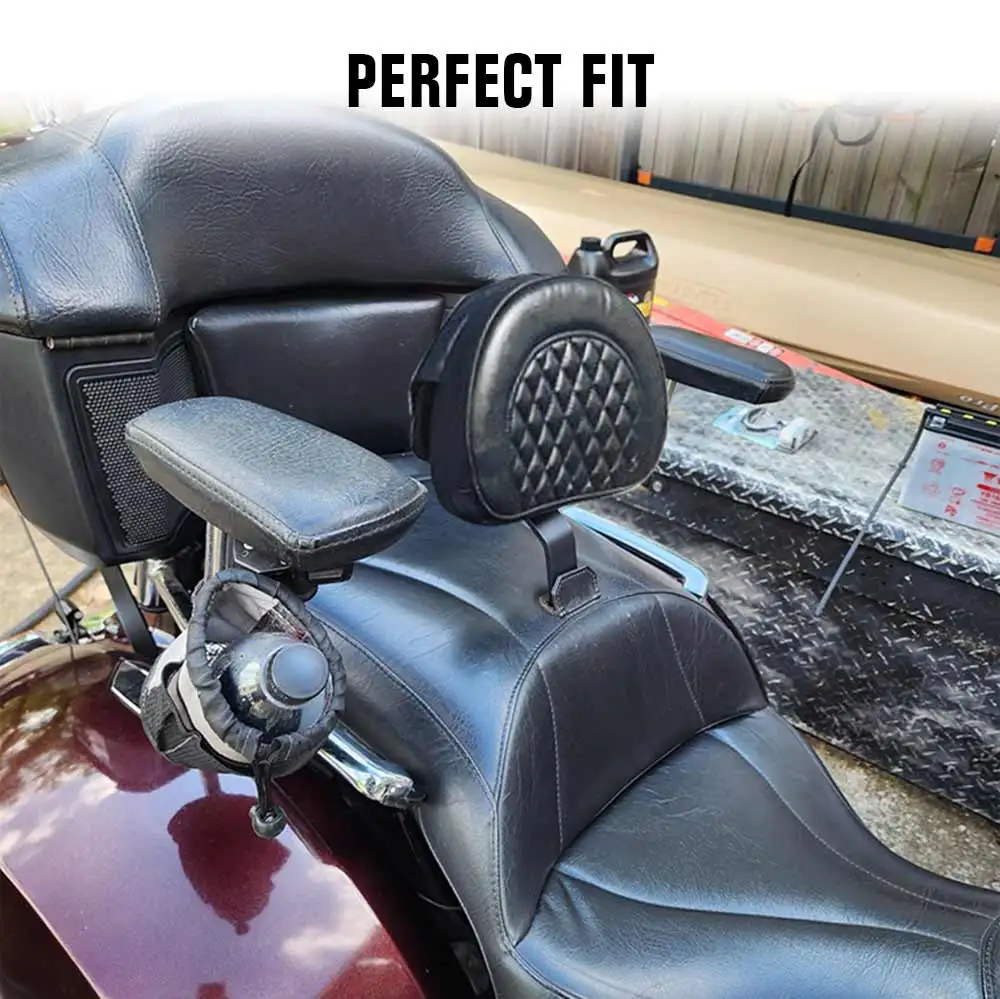For Victory Magnum Cross Roads Models 2010-2017 Motorcycle Accessory Adjustable Plug-in Driver Seat Backrest Black PU Leather