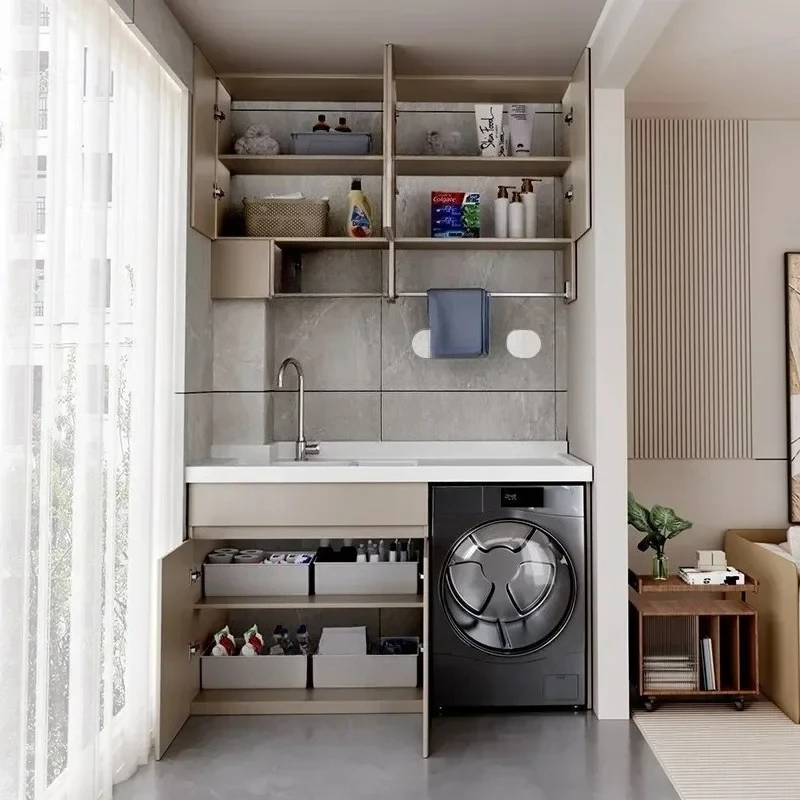 machine cabinet integrated combination with rubbing board laundry sink sink LH honeycomb aluminum balcony washing