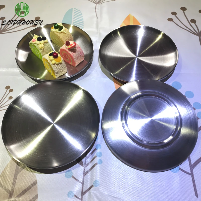 

Dishes Sweets Kitchen Vestool Household 304 Stainless Steel Tableware Dinner Plate Dinnerware Plates For Food