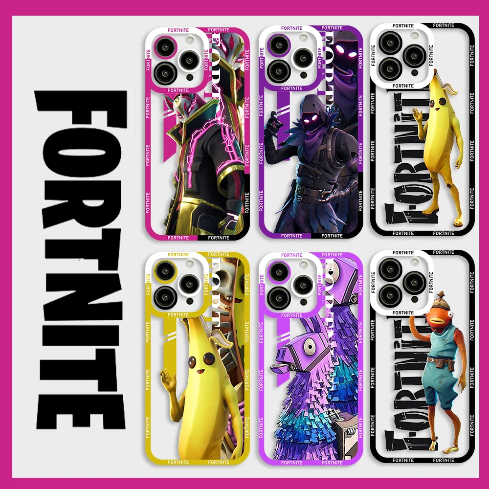 Game Hot Phone Case For F-Fortnites-iPhone 16 15 14 13 12 11 Mini Pro Max X XR XSMax 7 8 Plus SE20 Transparent Cover