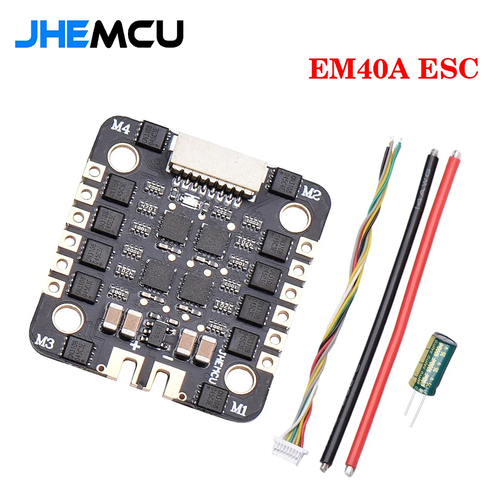 

JHEMCU EM40A 40A blheli _ S 4 в 1 бесщеточный ESC 2-6S DShot600 расстояние между отверстиями 20 мм/м3 для RC FPV гоночного дрона квадрокоптера запчасти