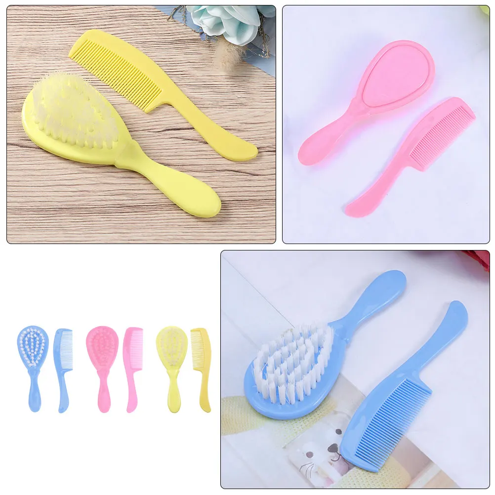 

6pcs Baby Shampoo Set PP Material Toddler Hair Comb Bathing Brush Gentle Detangle Ergonomic Handle Newborn Scalp Care