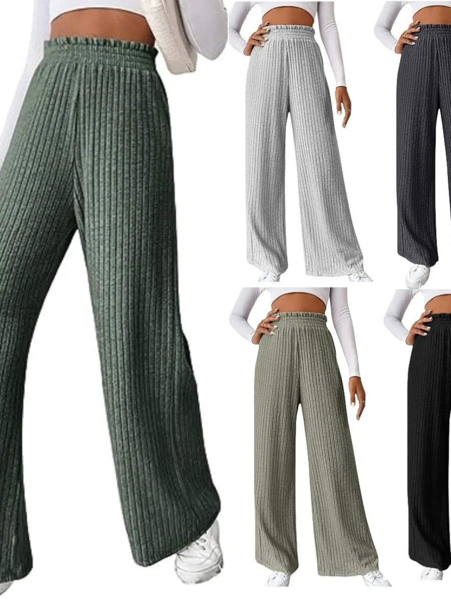 Casual Loose Women's Pants High Waist Splicing Design Summer New Sle Comfortable Breathable Faion Ladies Trousers