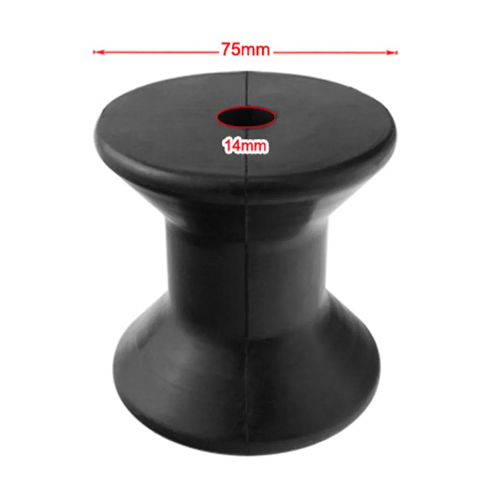 1Pc High Quality Anti-UV 3 Inch Mounting Width Boat Trailer Bow Stop Roller Black Rubber Spool Yacht Boat Accessories 75x76mm