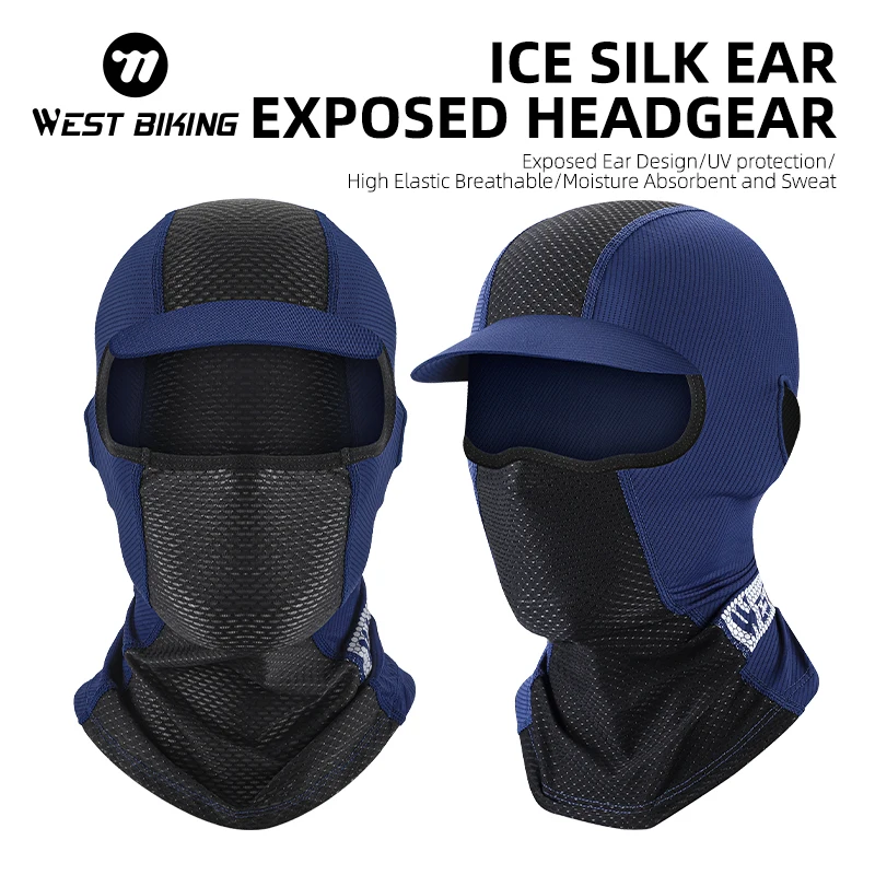 

WEST BIKING Summer Motorcycle Balaclava Cool Men Women Cycling Fishing Sun Protection Hat Dustproof Face Cover Anti-UV Cap