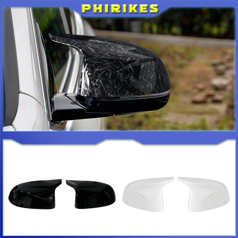 2Pcs Glossy Black carbon pattern Rear Side View Mirror Covers Shell Replacement For BMW X3 G01 ix3 X4 G02 X5 G05 X6 G06 X7 G07