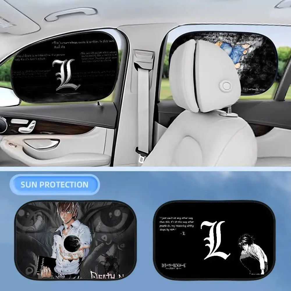Anime Death Note Car Sunshade Window Self-priming Heat Insulation Inside Electrostatic Adsorption Side Curtain Privacy Car