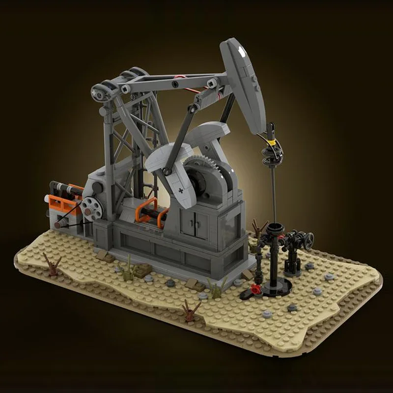 Oil Derrick Rig Building Kit Functioning Oil Pump JackMechanical Model High-tech Engineering STEM ToyKid Birthday Xmas Gift