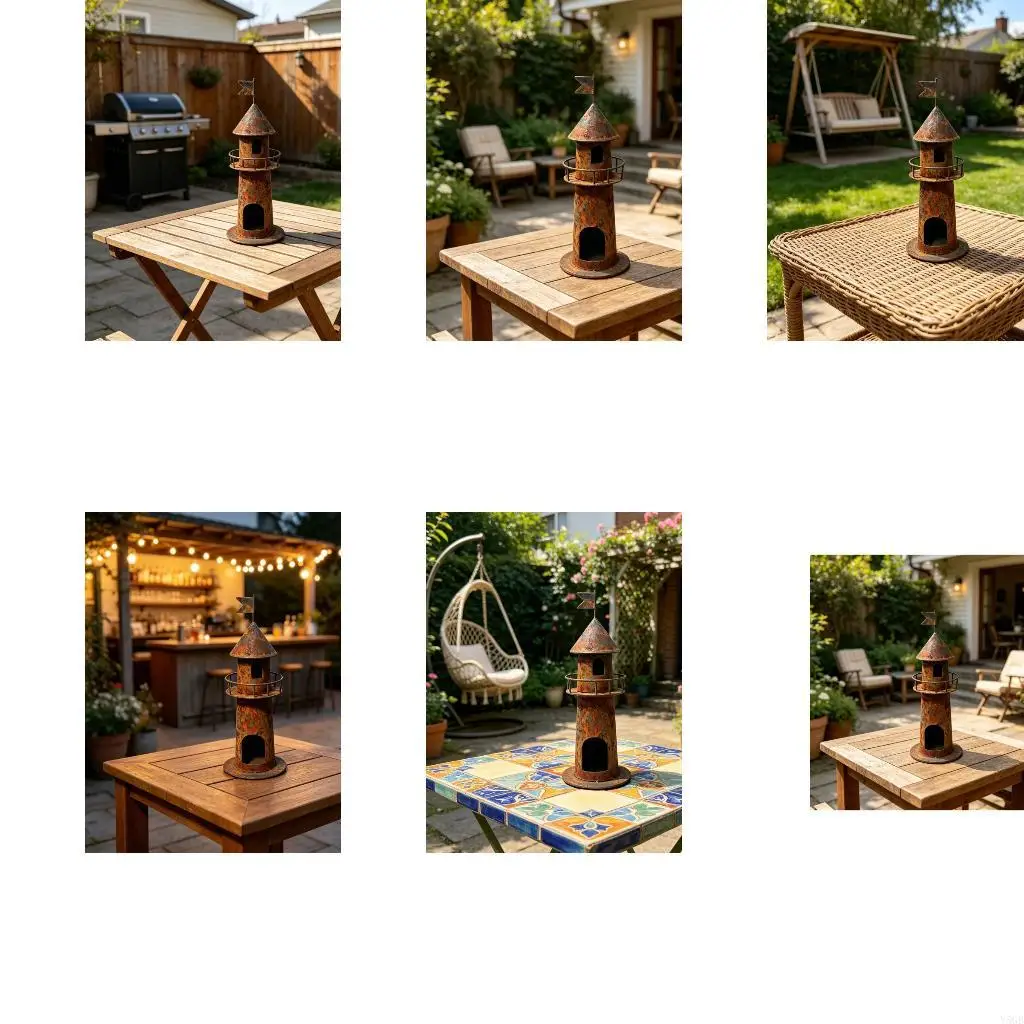 

Lighthouse Holder Outdoor Garden Decoration With Antique Iron Finish For Courtyards Patios And Yard Ornaments Y5GB