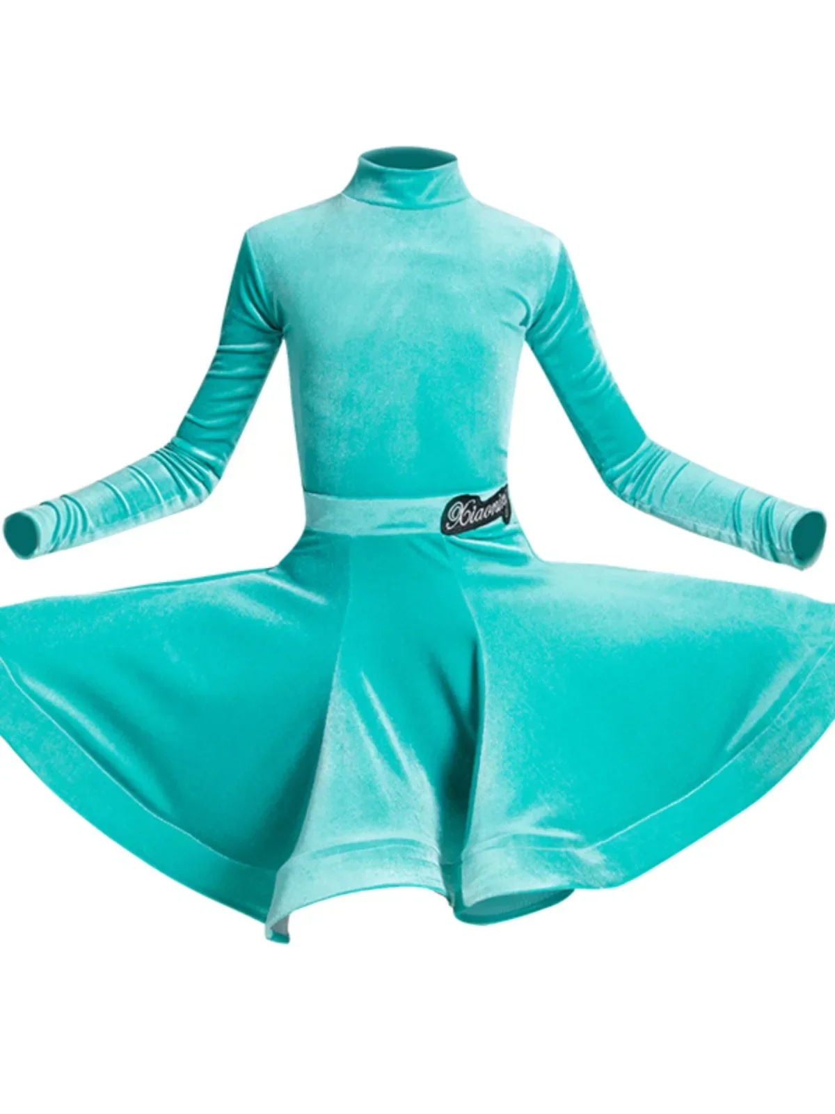 2023 neue Herbst Winter Samt Kinder Latin Dance Training Kostüm Langarm Grading Wettkampf kleid