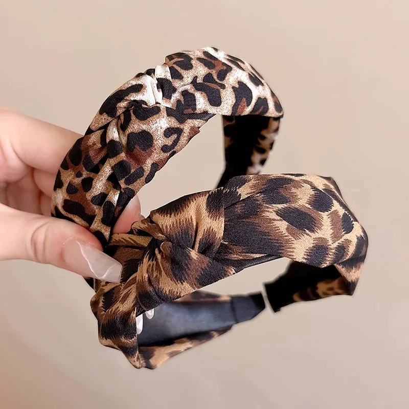 1/3Pcs Bohemian Leopard Pattern Headbands for Women Twisted Knotted Floral Hair Band Girls Vintage Hairbands Hair Accessories ﻿