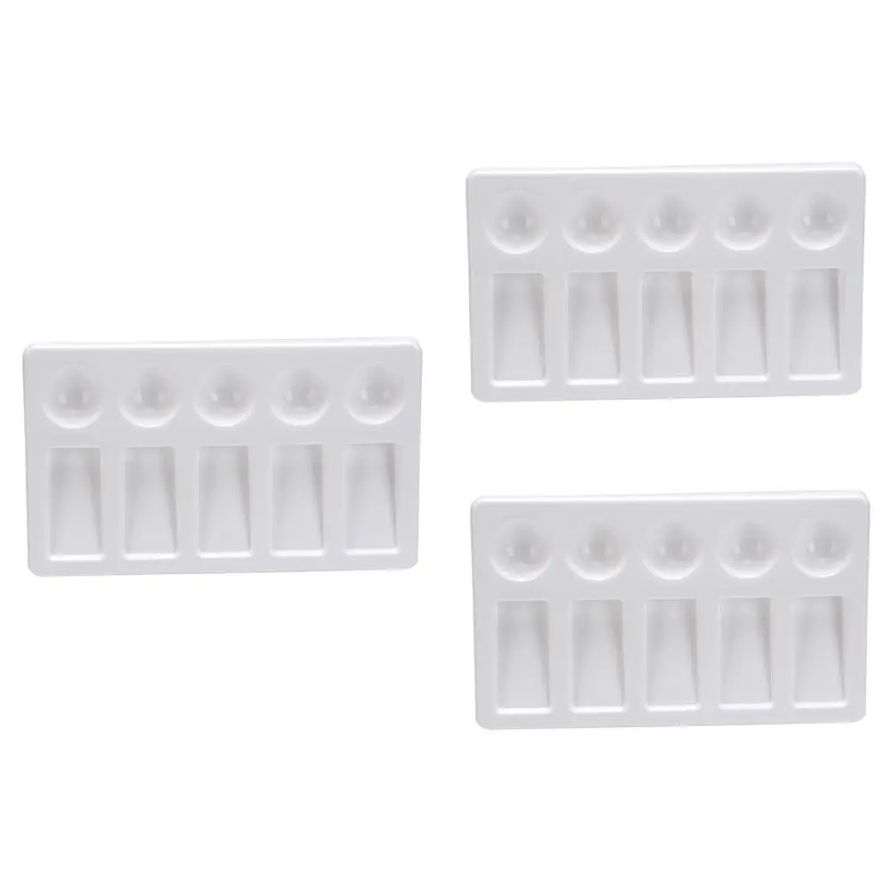 3 Pcs Plastic Palette Tray Painting Plate Rectangle Pp Mixing Trays Rectangular Dish Colour