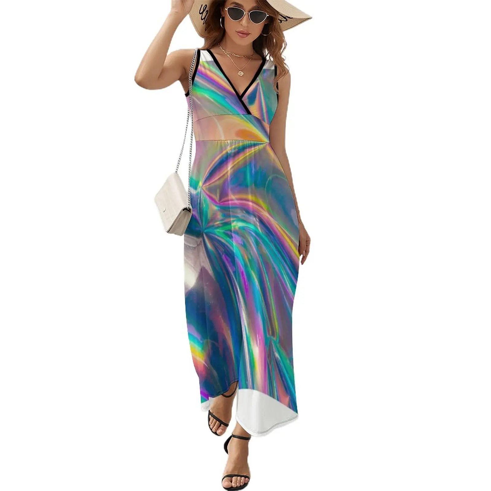 

holographic Sleeveless Dress dress summer long dresses for women Summer dresses for women clothes for woman