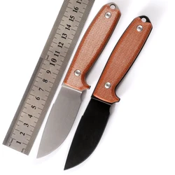 NINE THORN Hunter Knife EDC Multi-Tool Camping Hunting Kydex Scabbard Stone Wash Fixed Knife Linen Handle