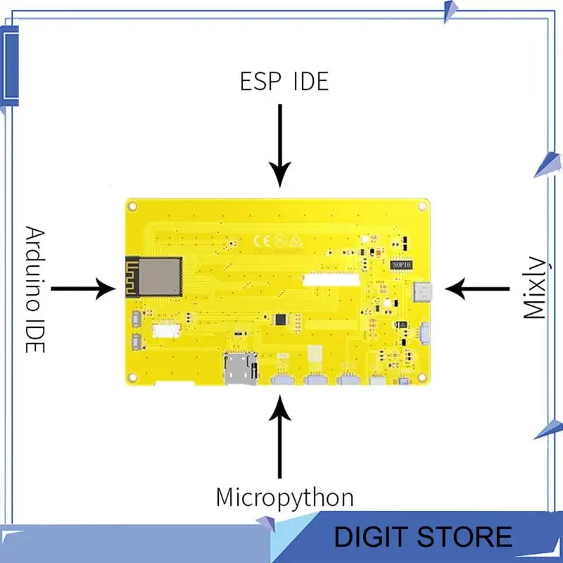 ESP32-S3 Flash Tampilan Pintar Modul Bluetooth WIFI MCU 7 Inci 800X480 TN HMI 8M PSRAM 16M (dengan Sentuhan)