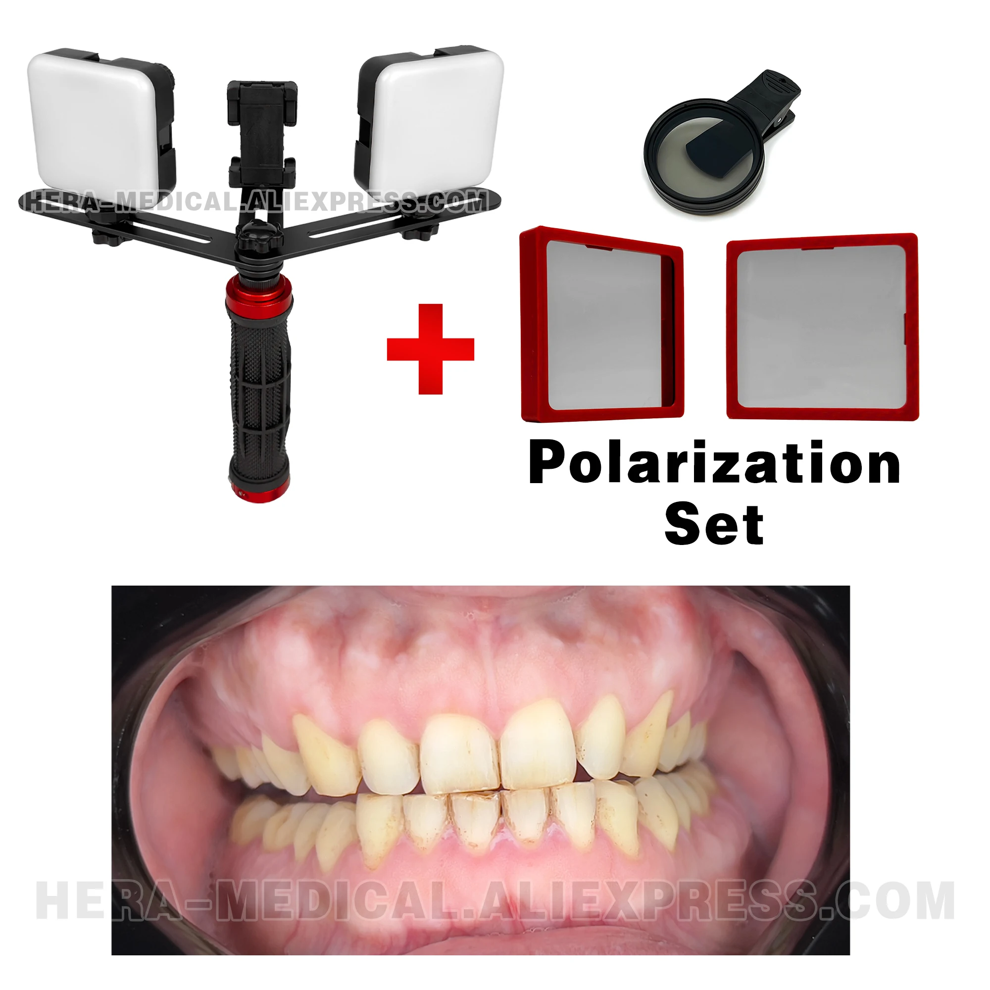 Luz dental da fotografia para o telefone, com bluetooth Foto Oral iluminação para a iluminação da fotografia do dentista dentadura