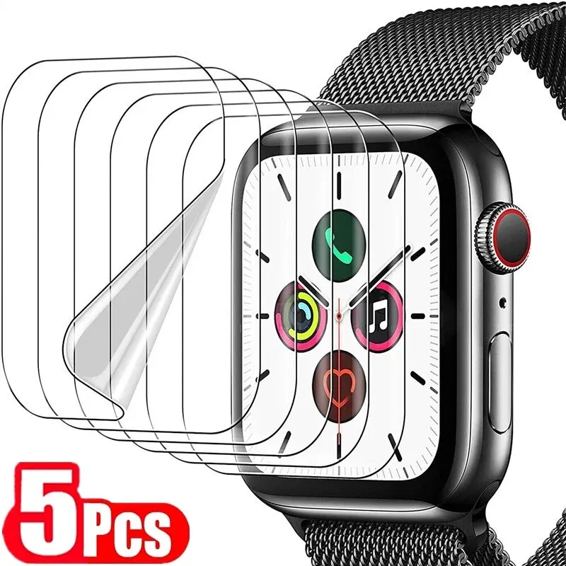5 SZTUK folii ochronnej do Apple Watch 9 5 6 SE 40mm 44mm 41mm 45mm Osłona ekranu do Apple Watch 5 6 7 8 9 41mm 45mm 40mm 44mm