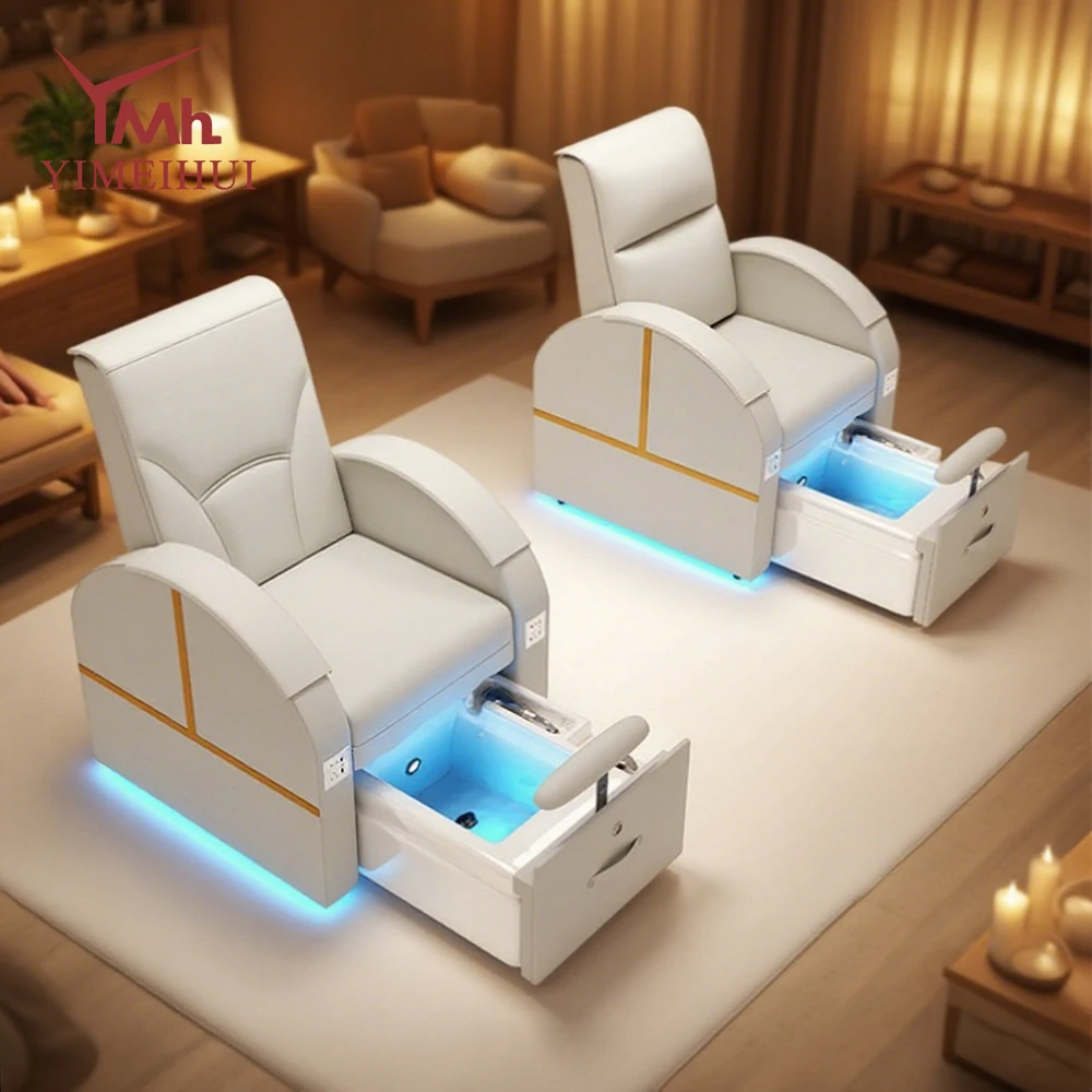 Wholesale Multi-functional nail salon kneading massage pedicure spa chairs with foot bathtub