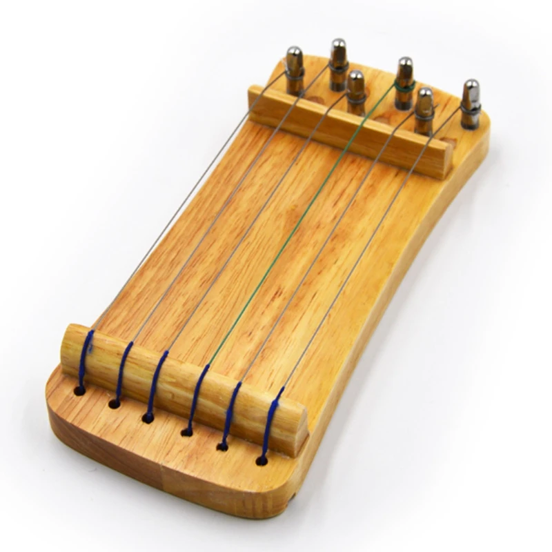 Solid Wood Mini 6 String Guzheng Zither Hand Trainer Gu Zheng Finger-Training Exerciser