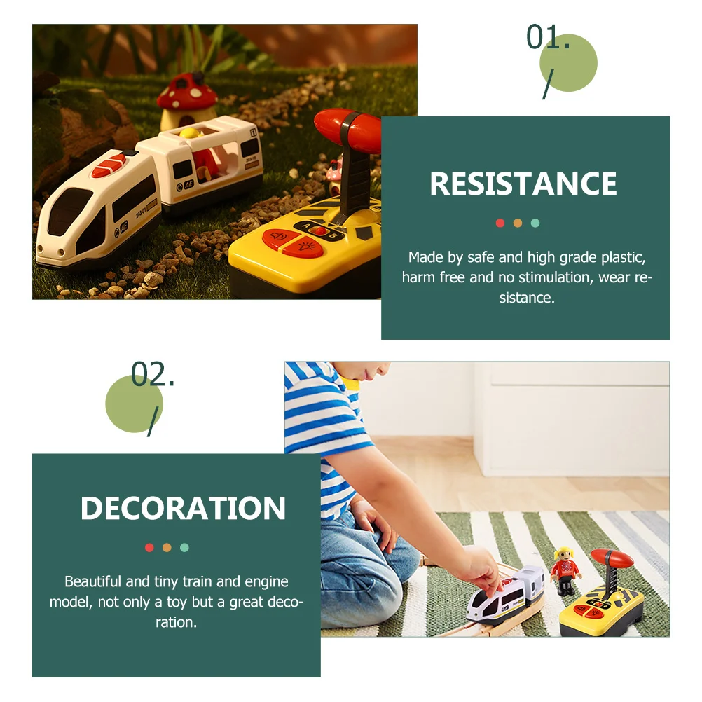 Train électrique télécommandé pour enfants, 1 ensemble, moteur en plastique, jeu d'apprentissage, Collection, cadeau, Coordination des yeux et des mains