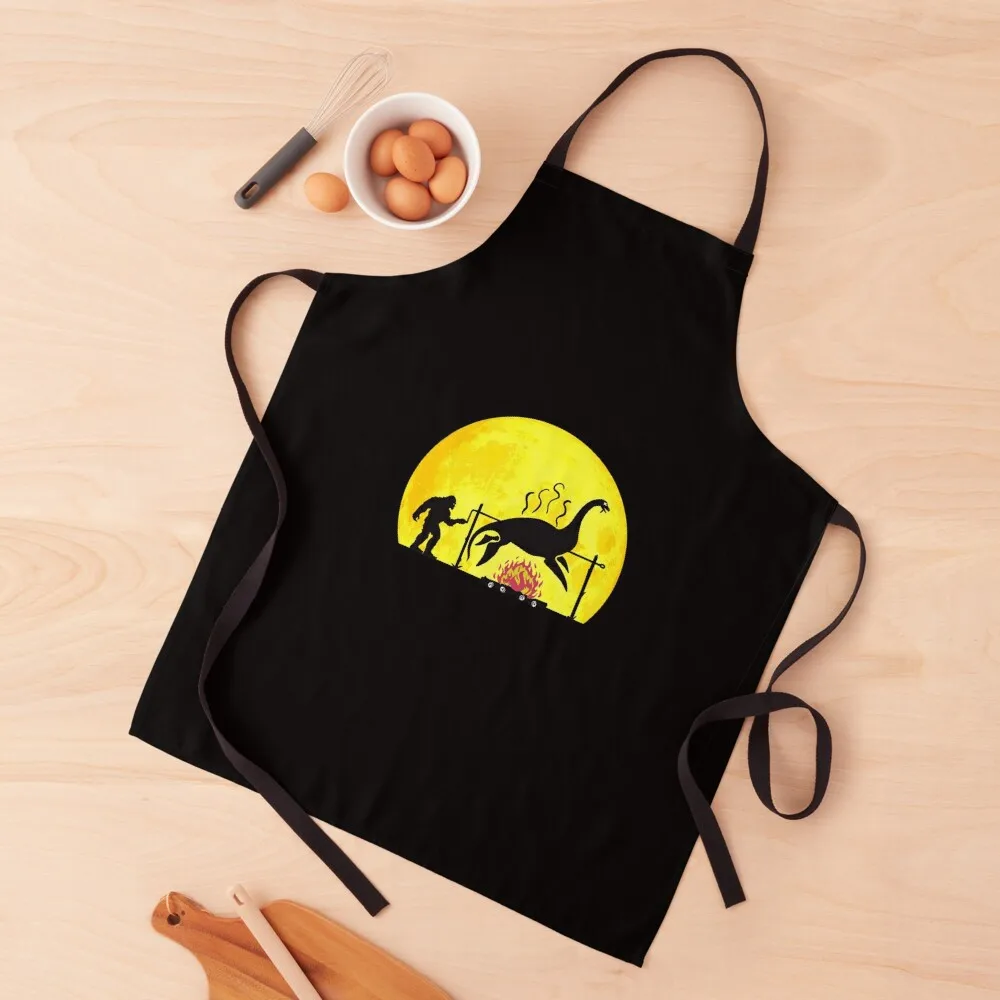 

Bigfoot Rotisserie cookout BBQ Loch Ness monster Apron Household Items Kitchen Kitchen Kawaii Accessories Apron