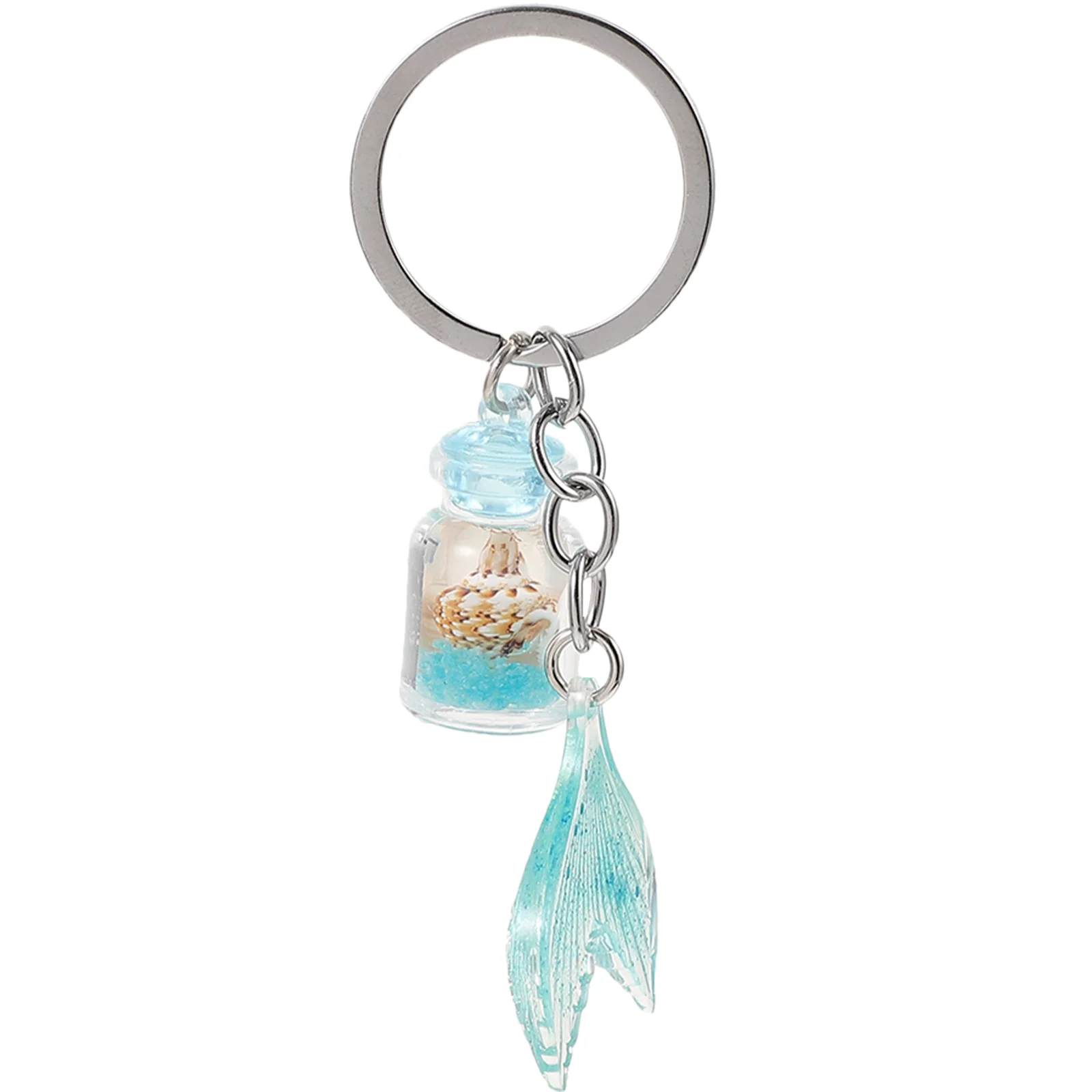 

Noctilucent Bottle Keyring Bag Hanging Ornament Wishing Bottle Mermaid Tail Key Ring wishing bottle keychain