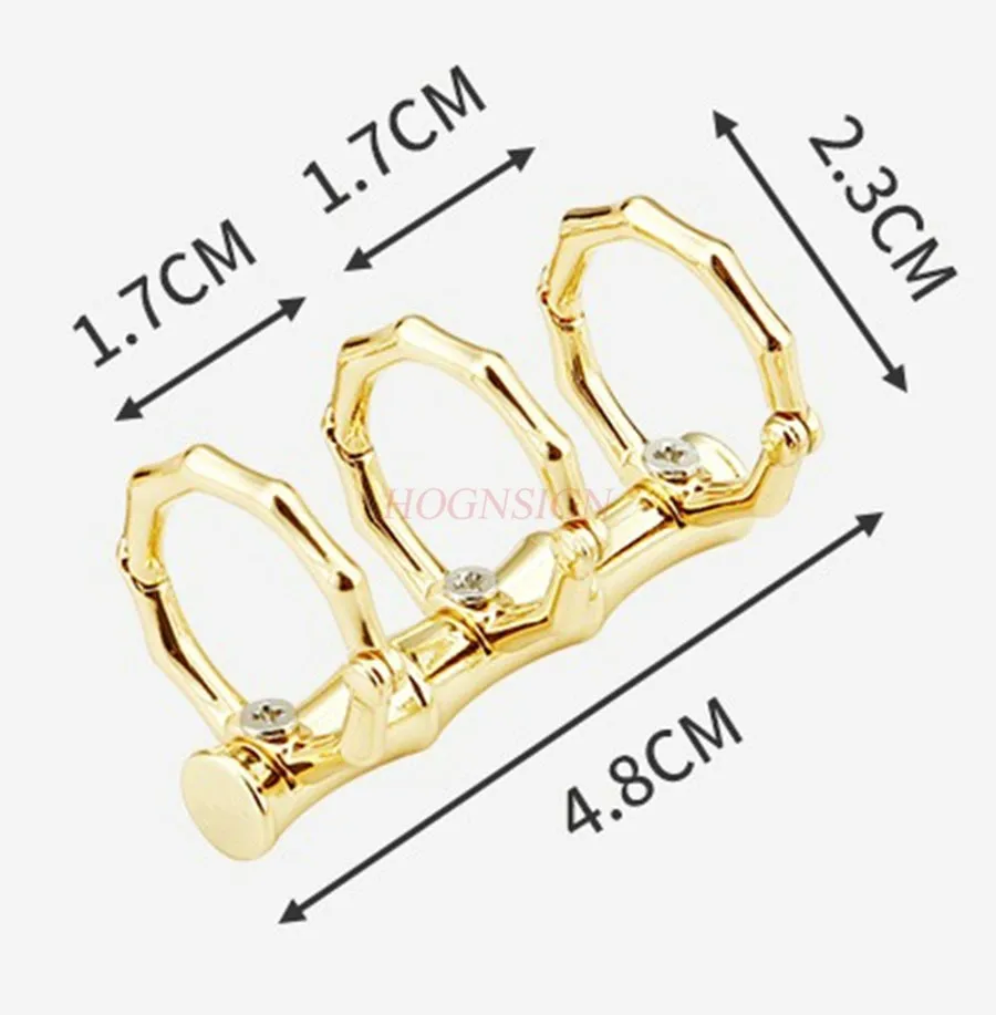 2pcs Three section bamboo binder, metal detachable ring buckle, high aesthetic stationery for college students' offices