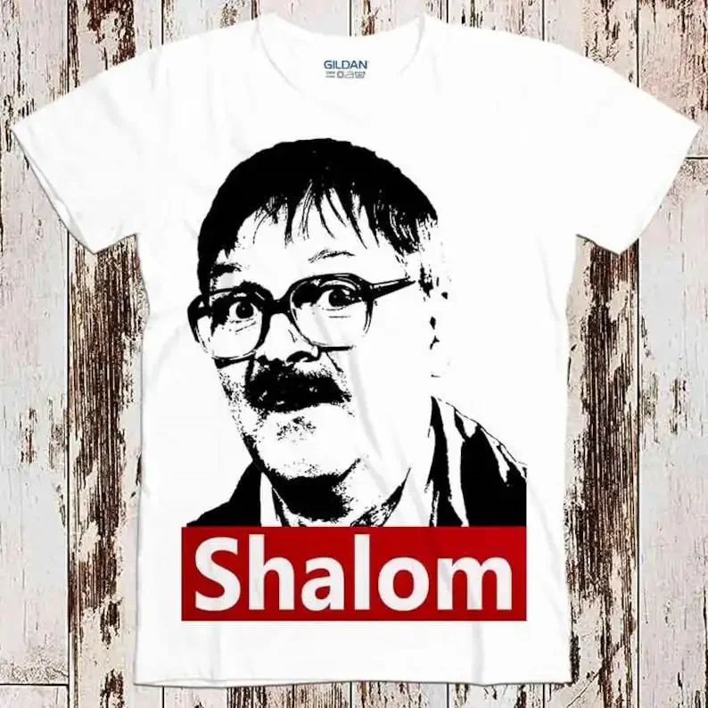 Friday Night Dinner Funny Jim Bell Shalom Ideal Gift Unisex Ladies Vintage White T Shirt 8340