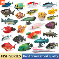 Sea Life Animals Model Action Figures Set - Ocean Fish Tuna Sailfish Bass Grouper Salmon PVC Educational Toy for Kids